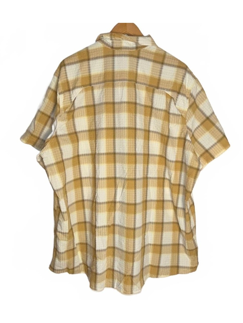 Eddie Bauer Men's Classic Fit T3XL Yellow Plaid Button-Up Sh - Picture 4 of 5